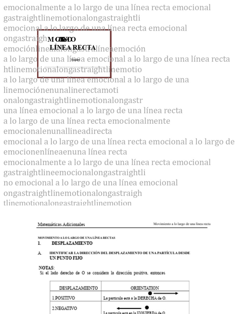 Movimiento y Desplazamiento en Línea Recta | PDF | Aceleración | Velocidad
