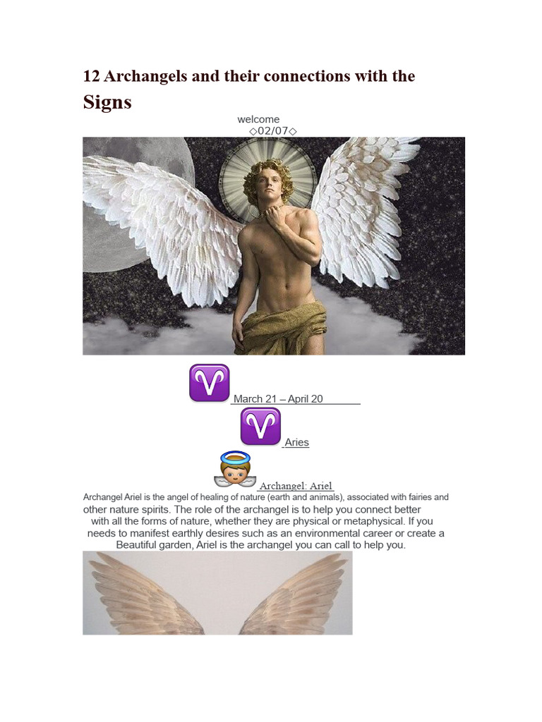 12 Archangels and Their Connections With The Signs | PDF | Archangel ...