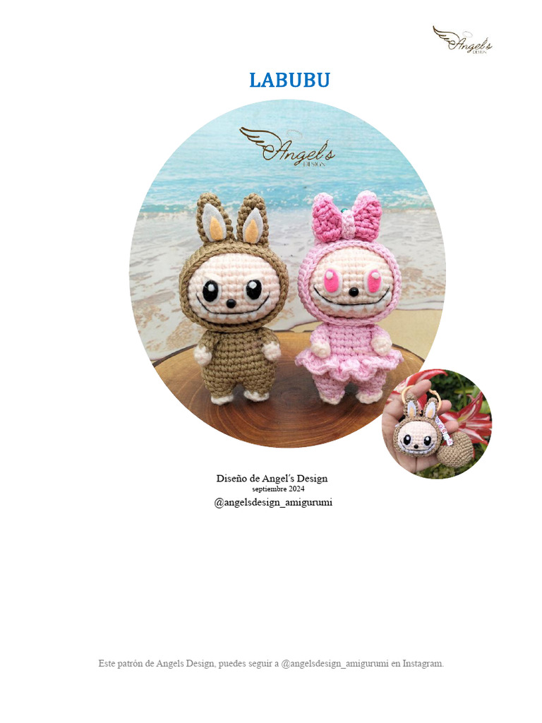 Patrón Amigurumi Labubu para Crochet | PDF | Artes Textiles | Costura