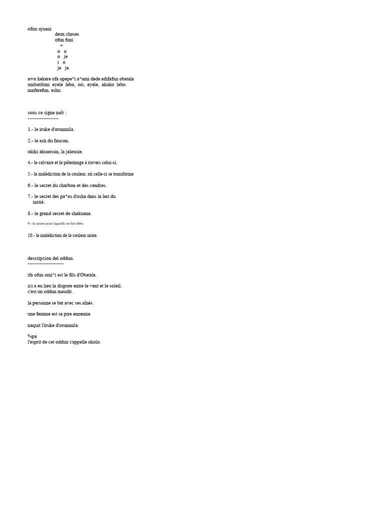 Secrets et Malédictions d'Ofun Juani | PDF | Santeria