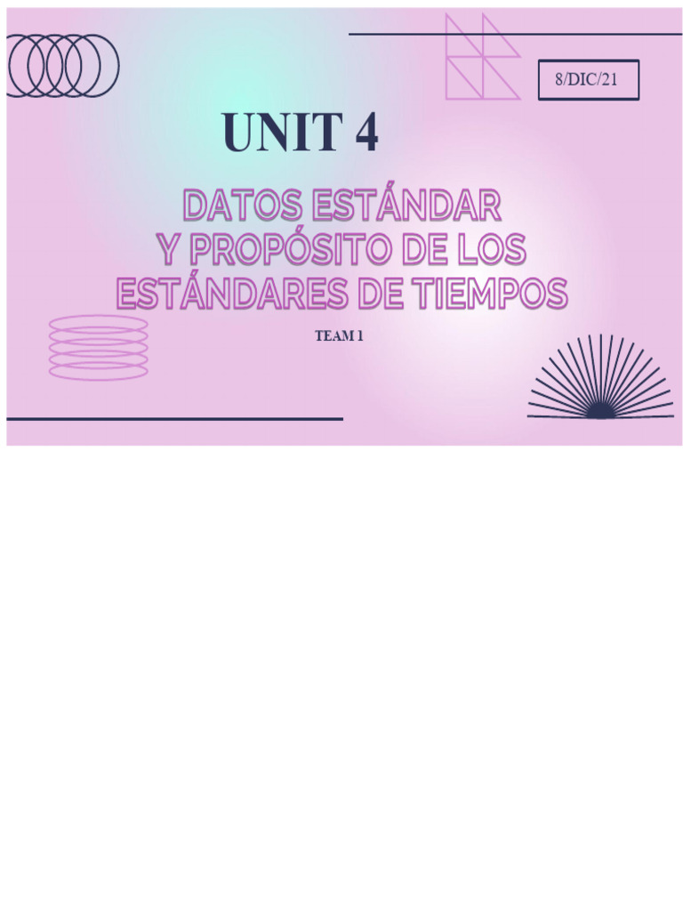 Unit 4 Standard Data and Purpose of Time Standards | PDF | Salary ...