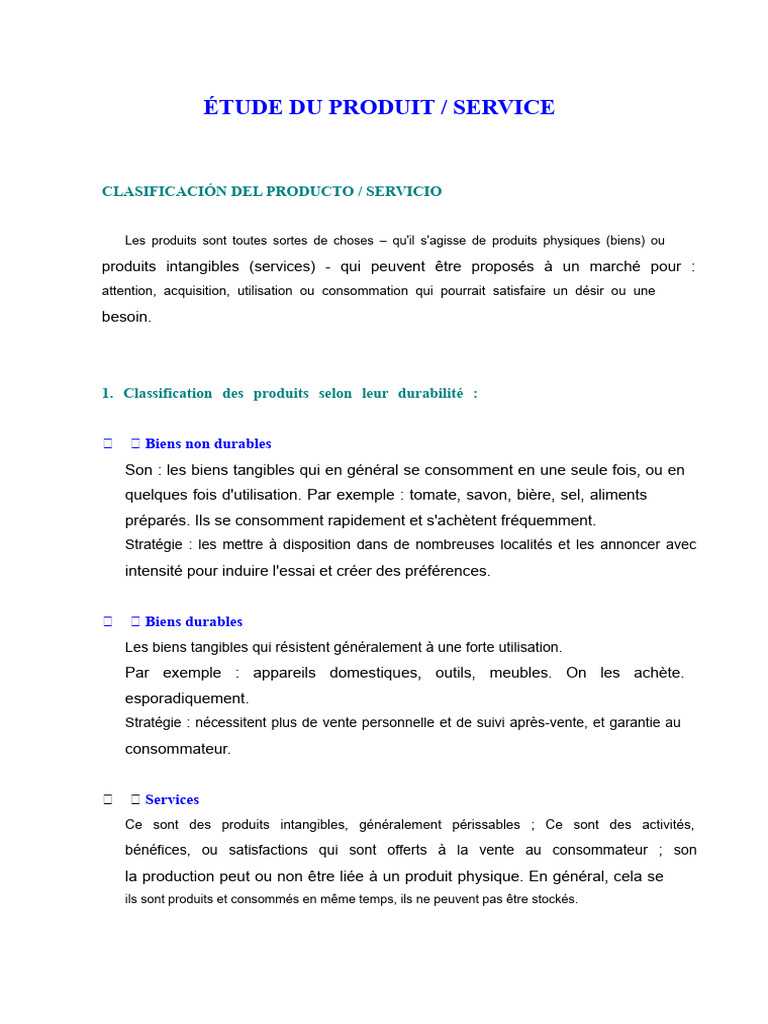 Classification des Produits et Services | PDF | Consommateurs | Nourritures