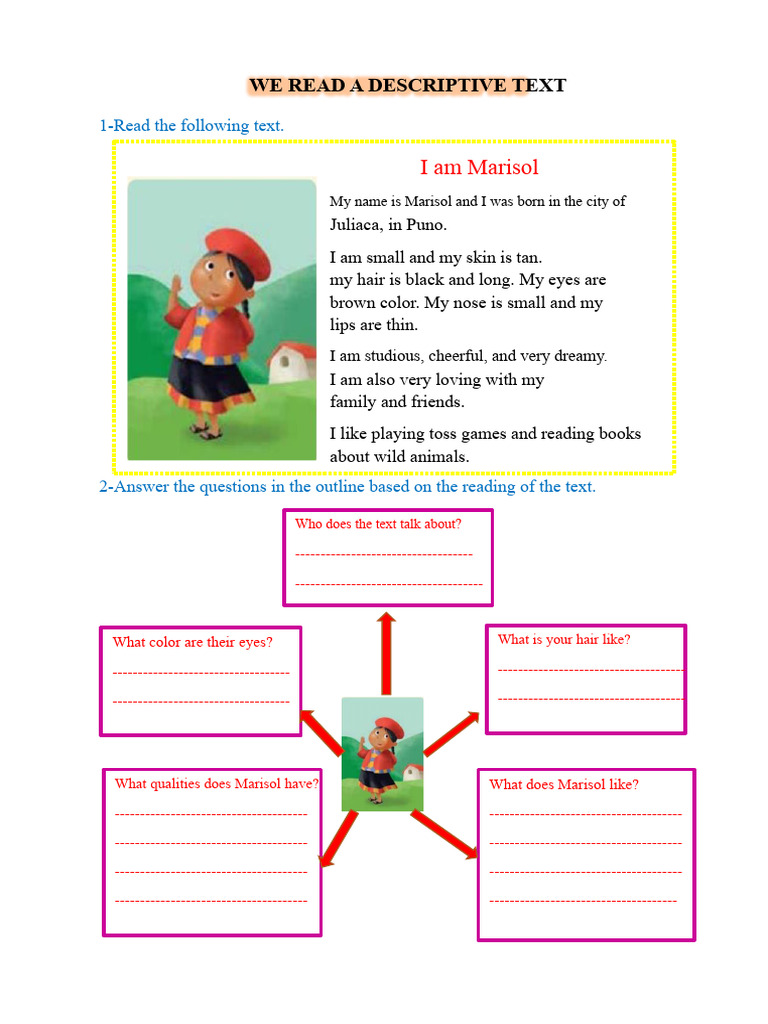 May 2nd Sheet How We Read A Descriptive Text | PDF