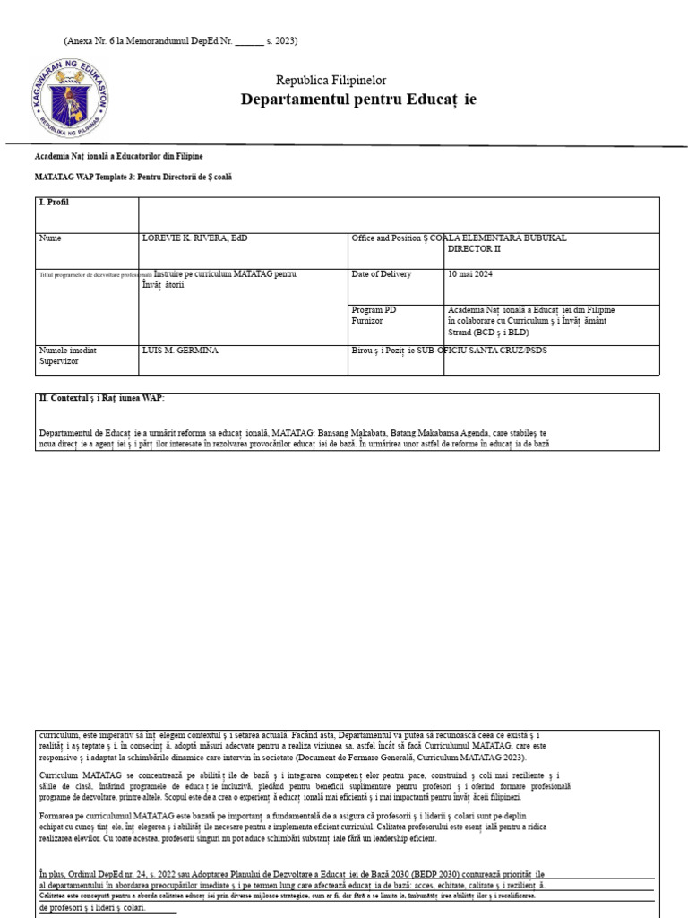 UPDATED Final SH MATATAG-WAP-Template-3 Șefii Scolii SesiuneaNr15 Leah ...