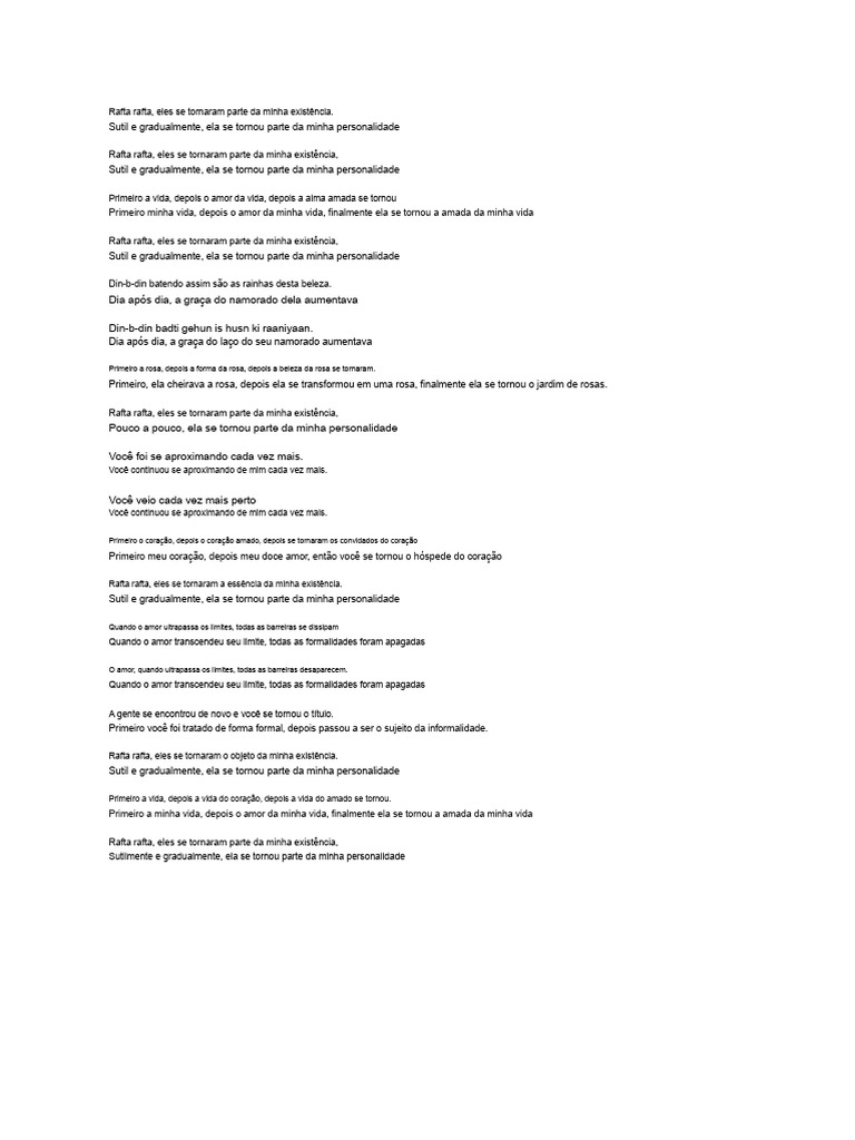Devagarinho, Ele Se Tornou Parte Da Minha Existência. | PDF