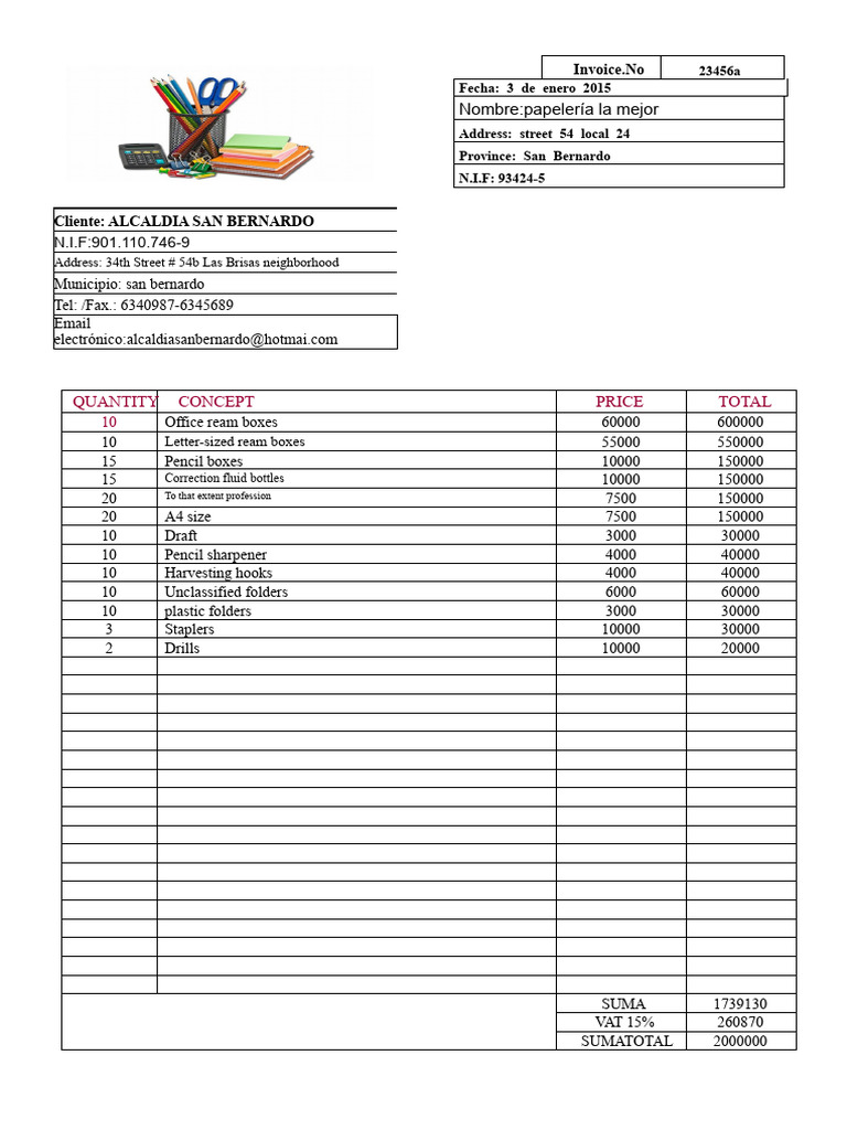 Invoice Model Stationery | PDF