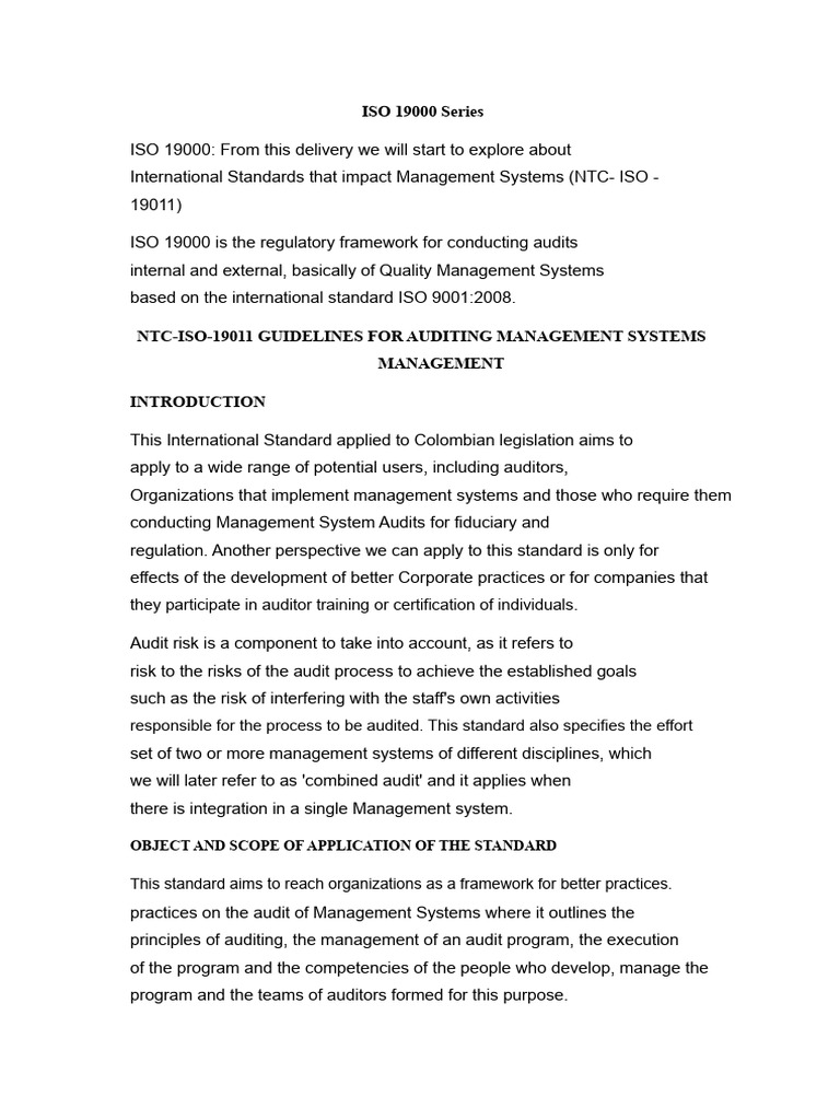 ISO 19000: Management System Auditing Standards | PDF | Audit | Business