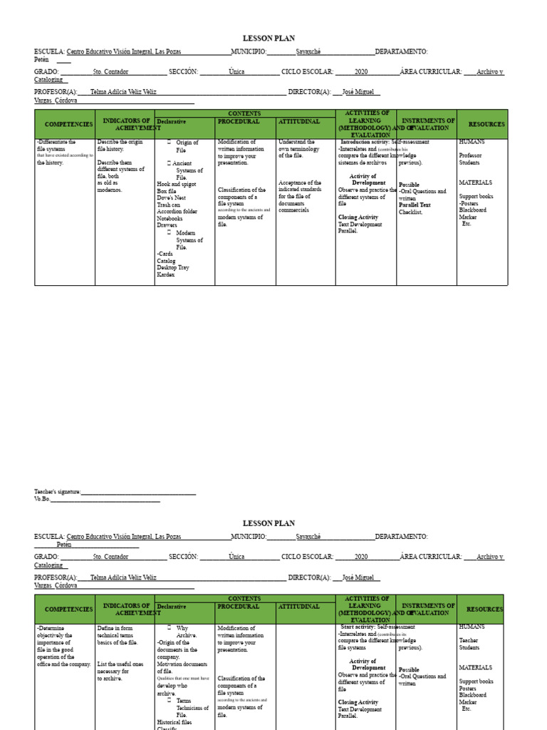 LESSON PLAN File and Cataloging | PDF | Learning