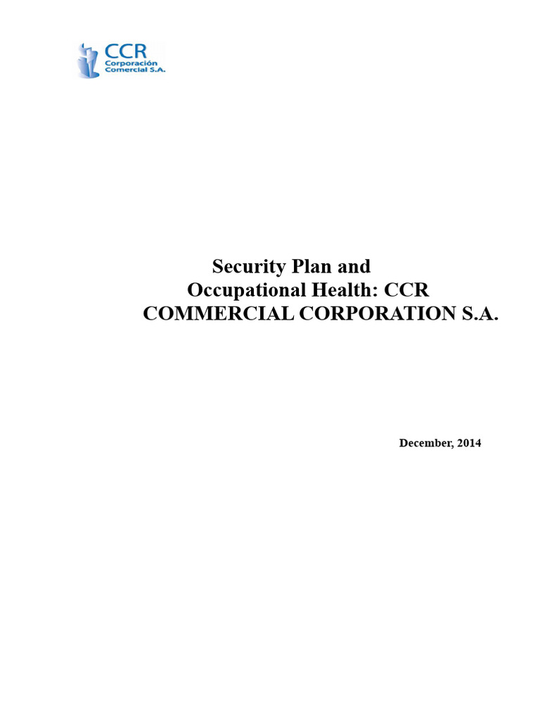 Health and Safety Plan - CCR 1 | PDF | Occupational Safety And Health ...