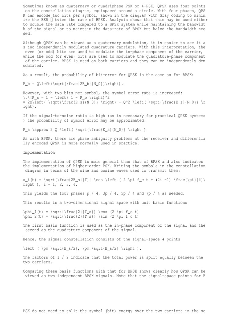 Understanding QPSK Modulation Techniques | PDF | Telecommunications ...