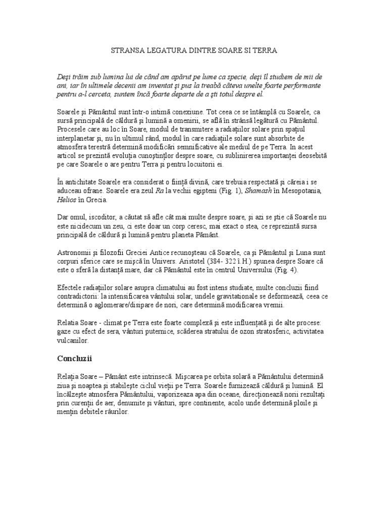 Stransa Legatura Dintre Soare Si Terra