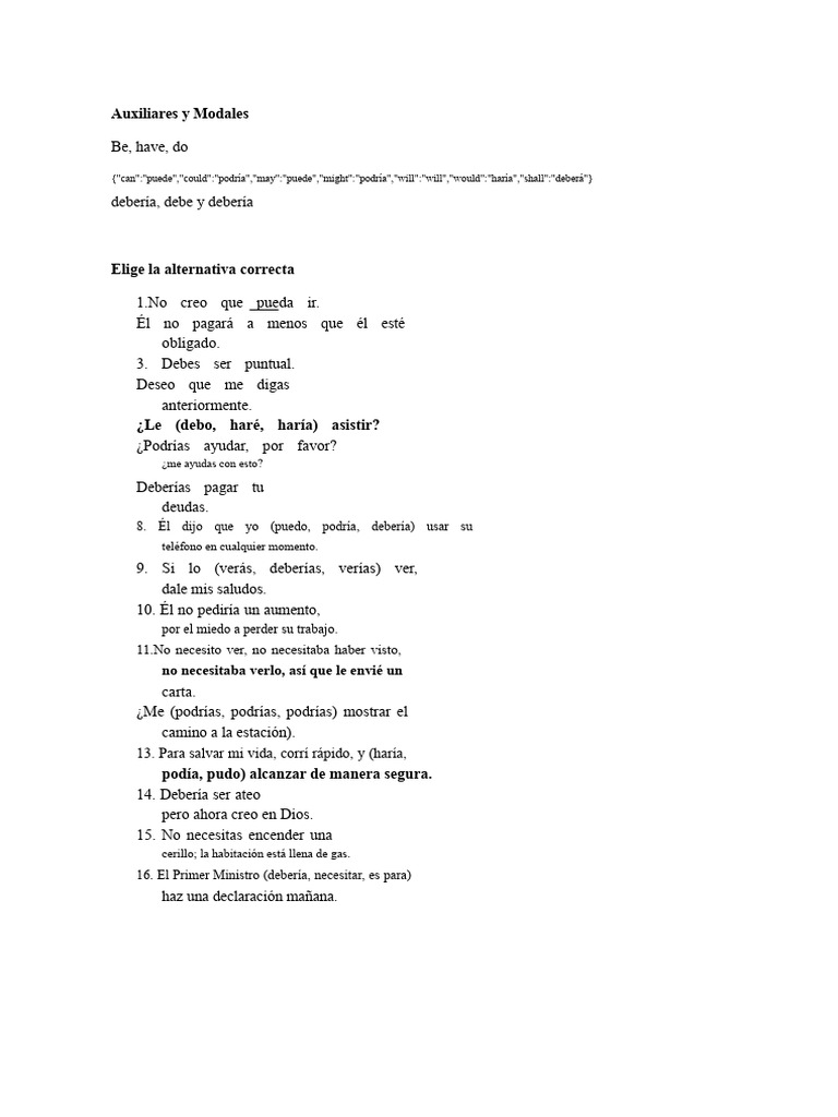 Uso de Auxiliares y Verbos Modales | PDF