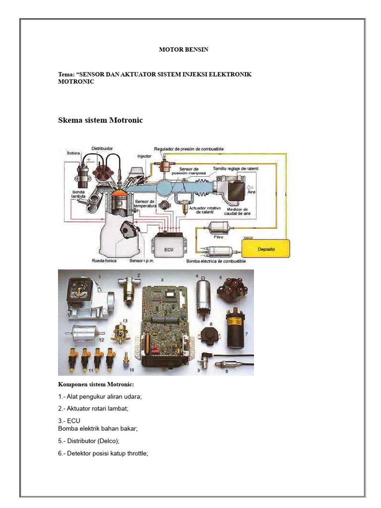 Sensor dan Aktuator Sistem Motronic | PDF