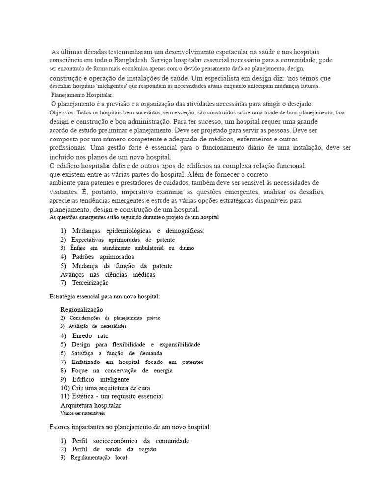 Planejamento Eficiente de Hospitais em Bangladesh | PDF | Hospital ...