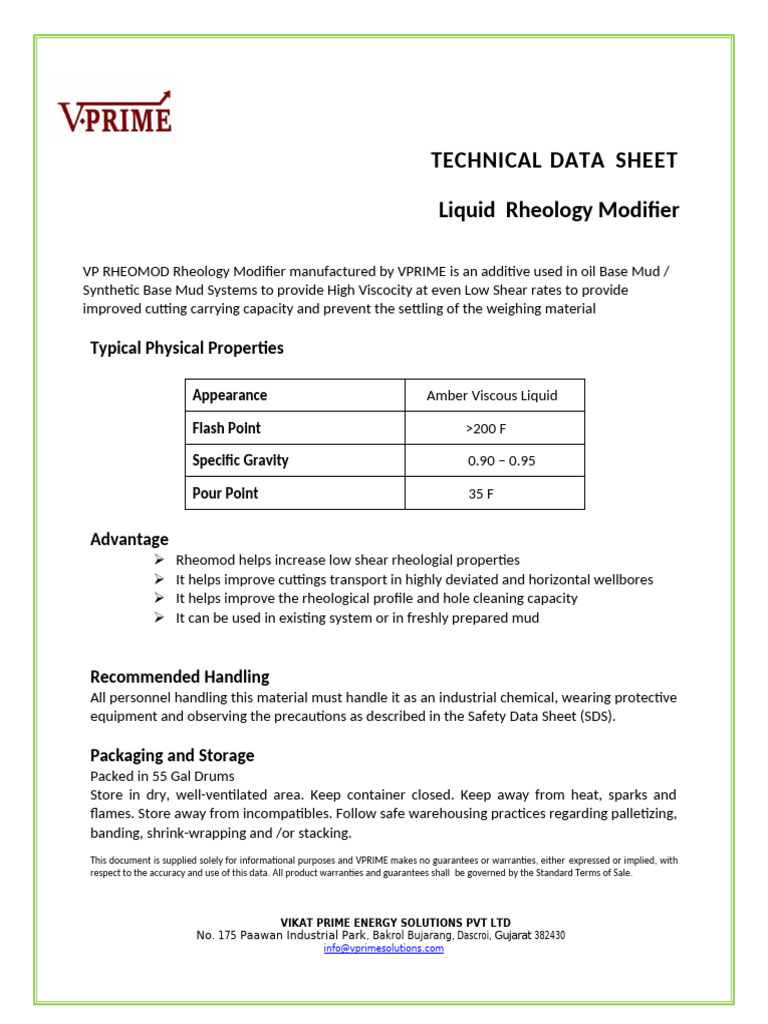 VP Rheology Modifier | PDF