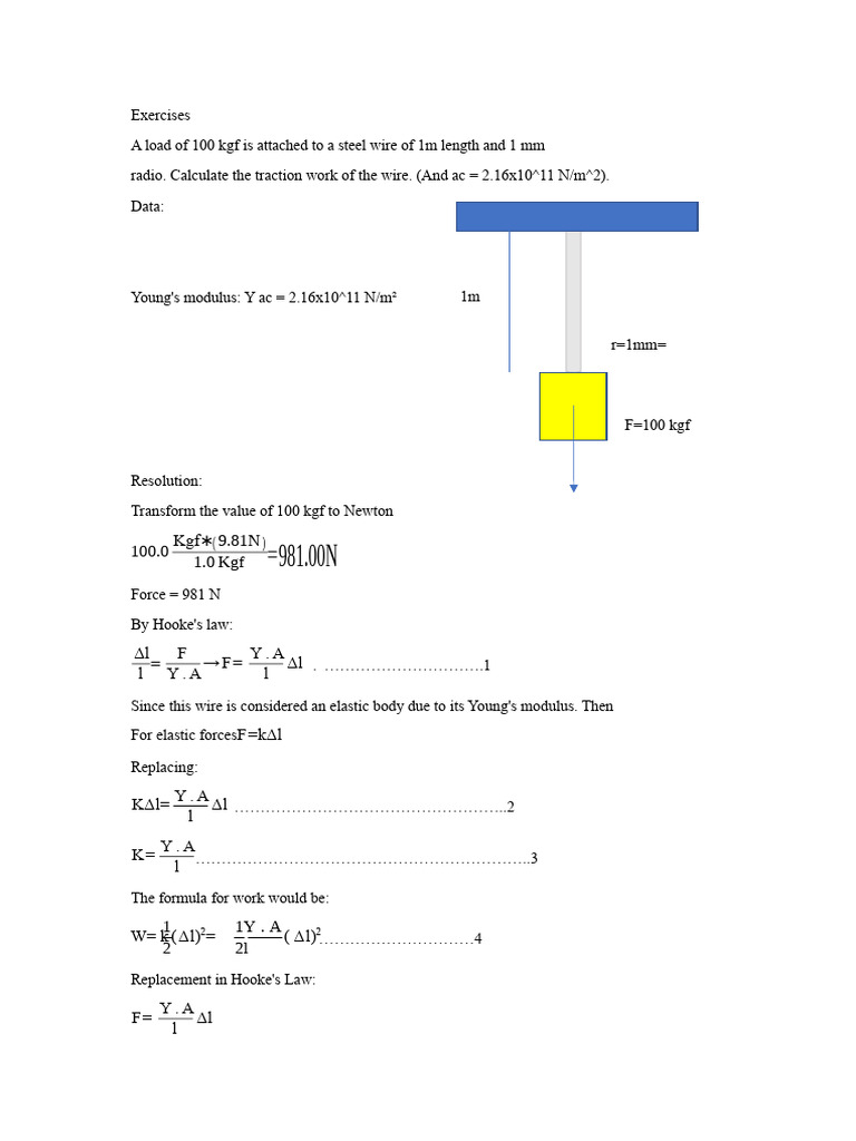 Exercises | PDF | Young's Modulus | Continuum Mechanics