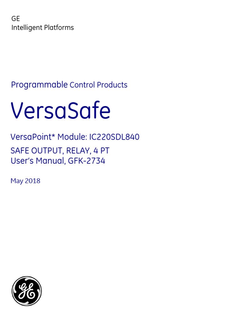 GE VersaSafe VersaPoint IC220SDL840 User Manual | PDF | Relay | Power ...