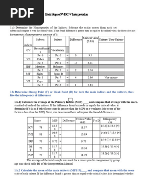WISC-V Interpretation Guide Steps | PDF