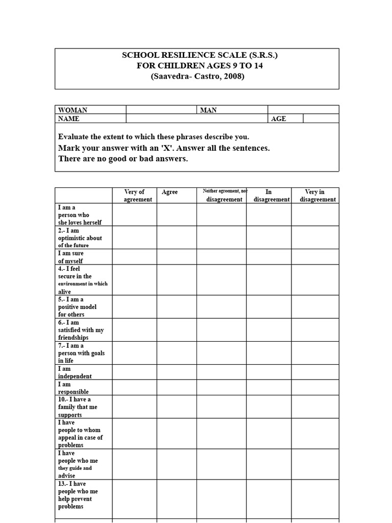School Resilience Scale | PDF | Psychological Resilience | Cognition