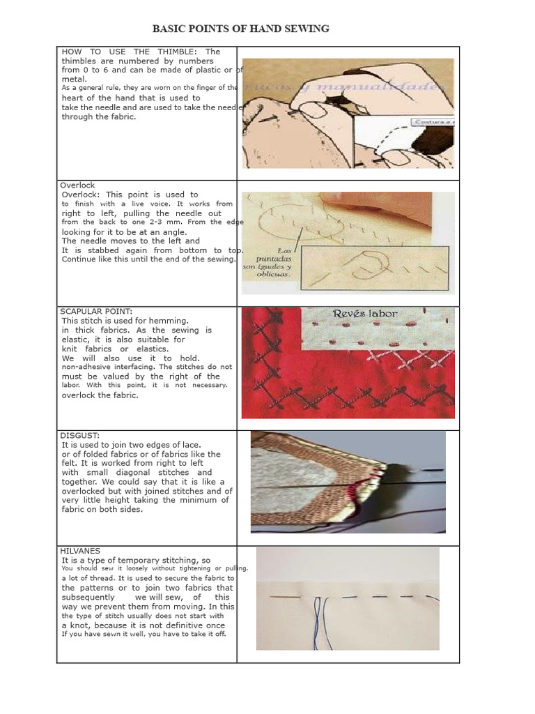 Essential Hand Sewing Techniques | PDF | Sewing | Softlines (Retail)