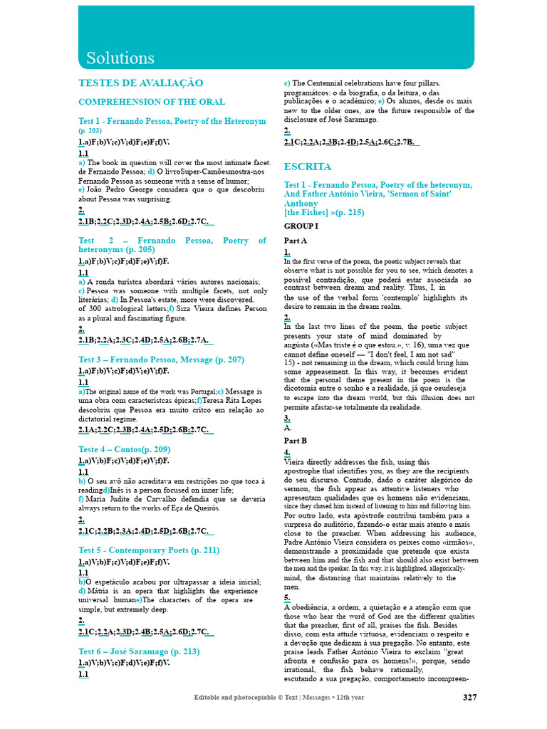 (4.3) Messages12 - DP - (Test Solutions) | PDF