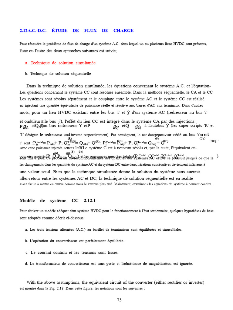 Étude des flux de charge HVDC en A.C. PDF Courant continu haute — free download