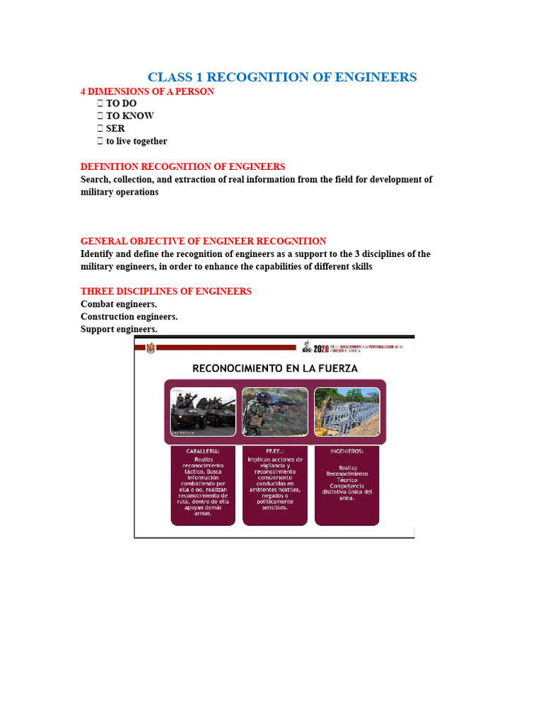 Military Engineers' Recognition Overview | PDF