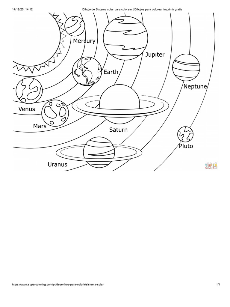 Desenho Do Sistema Solar para Colorir - Desenhos para Colorir Imprimir ...