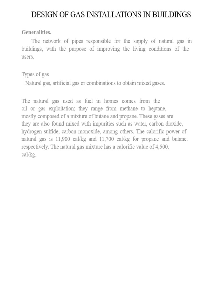 Gas Installation Design for Buildings | PDF | Natural Gas | Pipe (Fluid ...