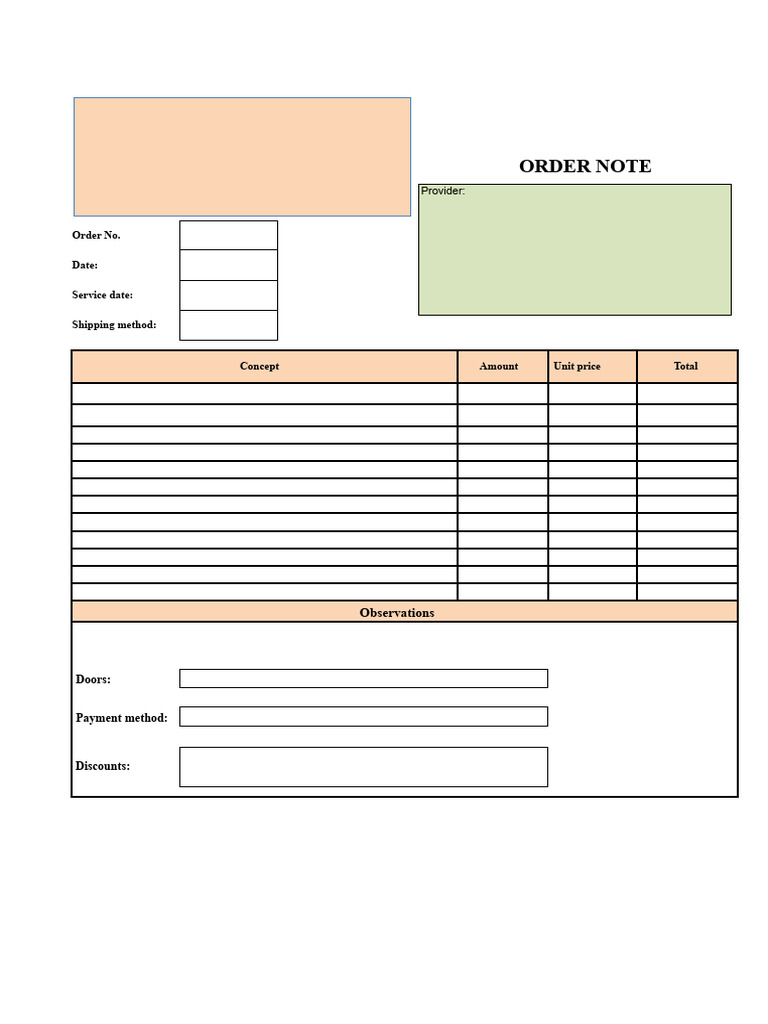 Order Note | PDF