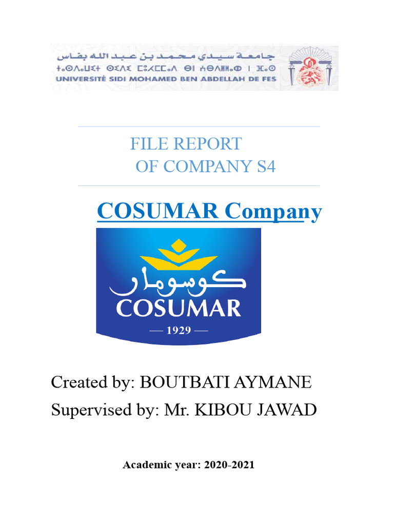 Cosumar Internship Report | PDF | Sugarcane | Sugar