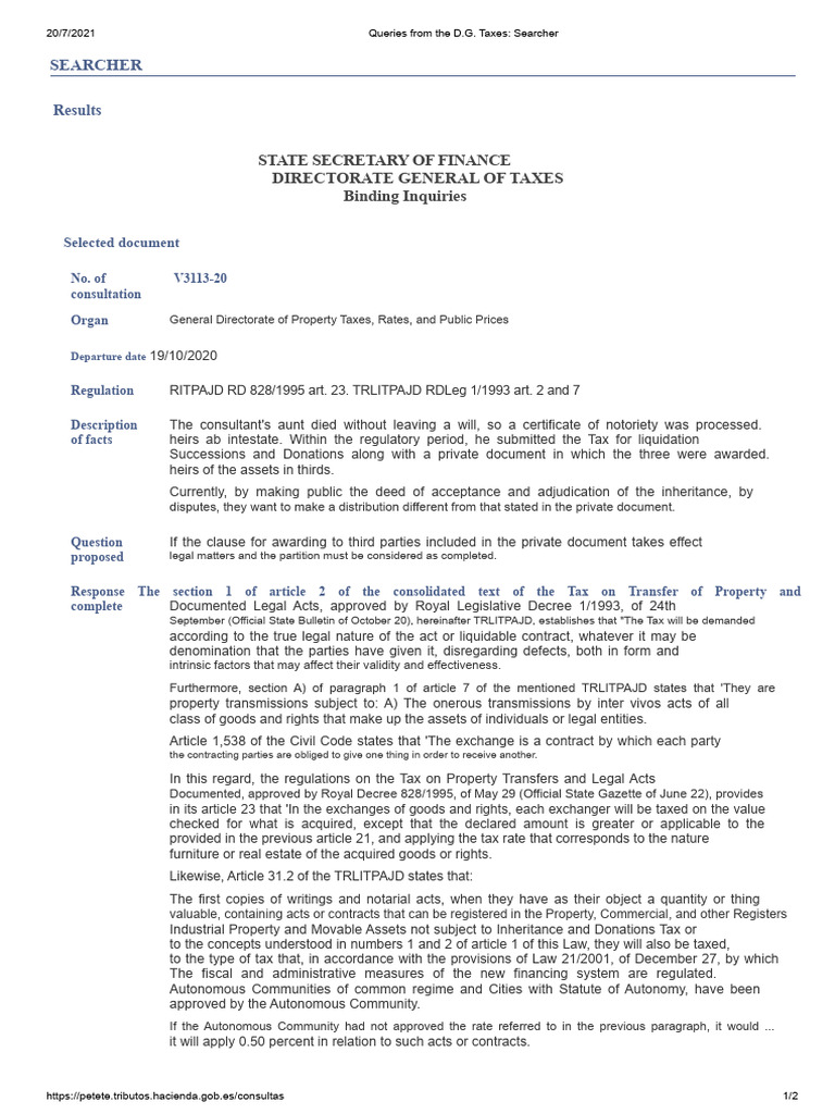 V3113-20 Partition Inheritance Private Document | PDF | Taxes | Property