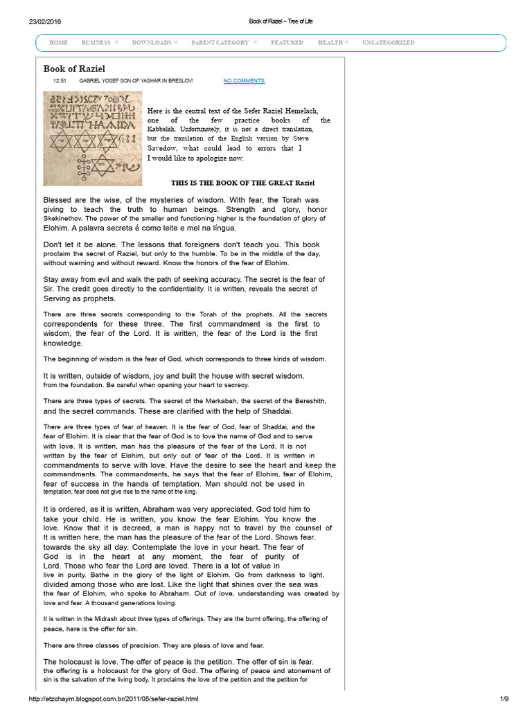 Book of Raziel: Kabbalistic Wisdom | PDF | Jacob | Glory (Religion)