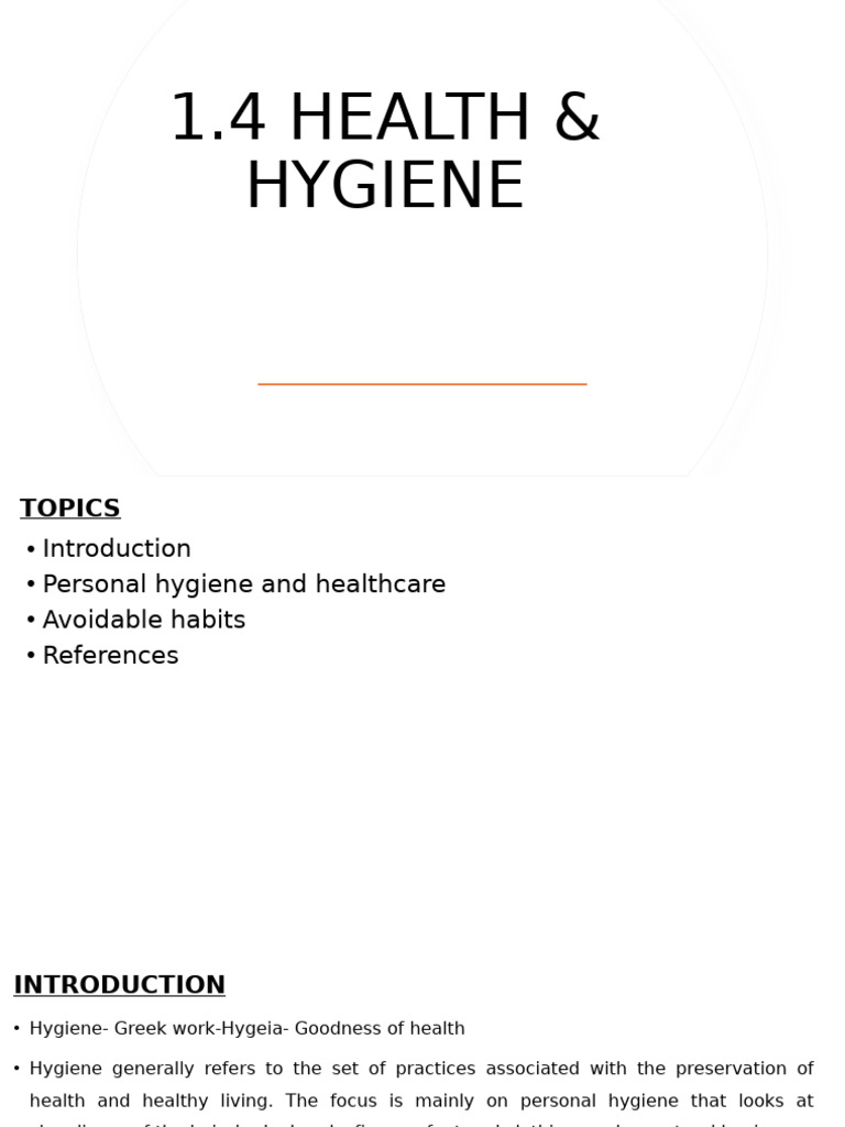 1.4 Health & Hygiene | PDF | Hygiene | Sanitation