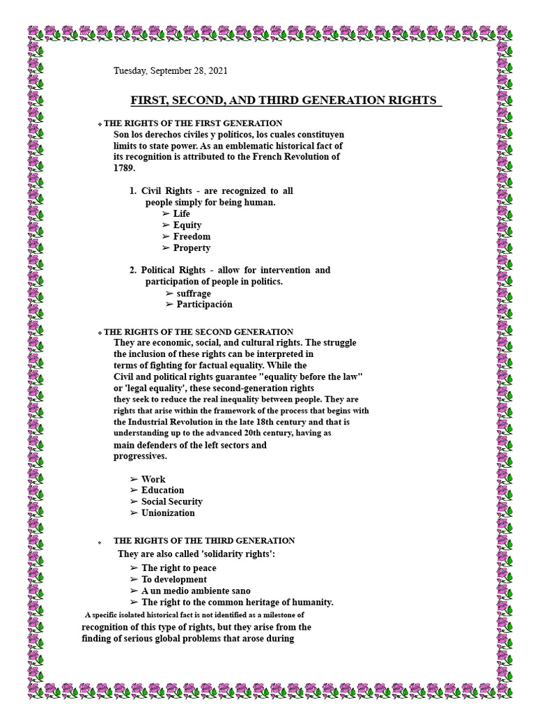 Understanding Generations of Rights | PDF