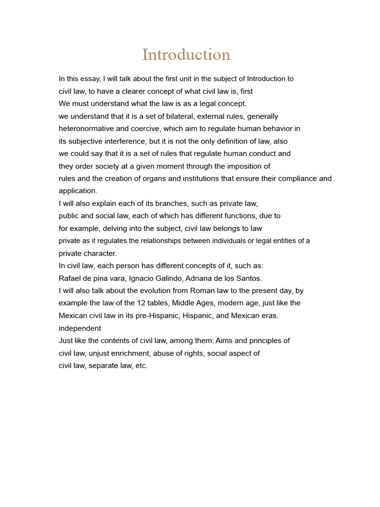 Essay on Unit 1 of Civil Law | PDF | Roman Empire | Property