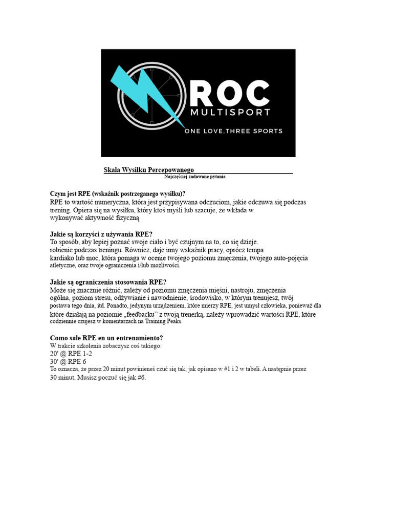 RPE Hiszpański PDF | PDF