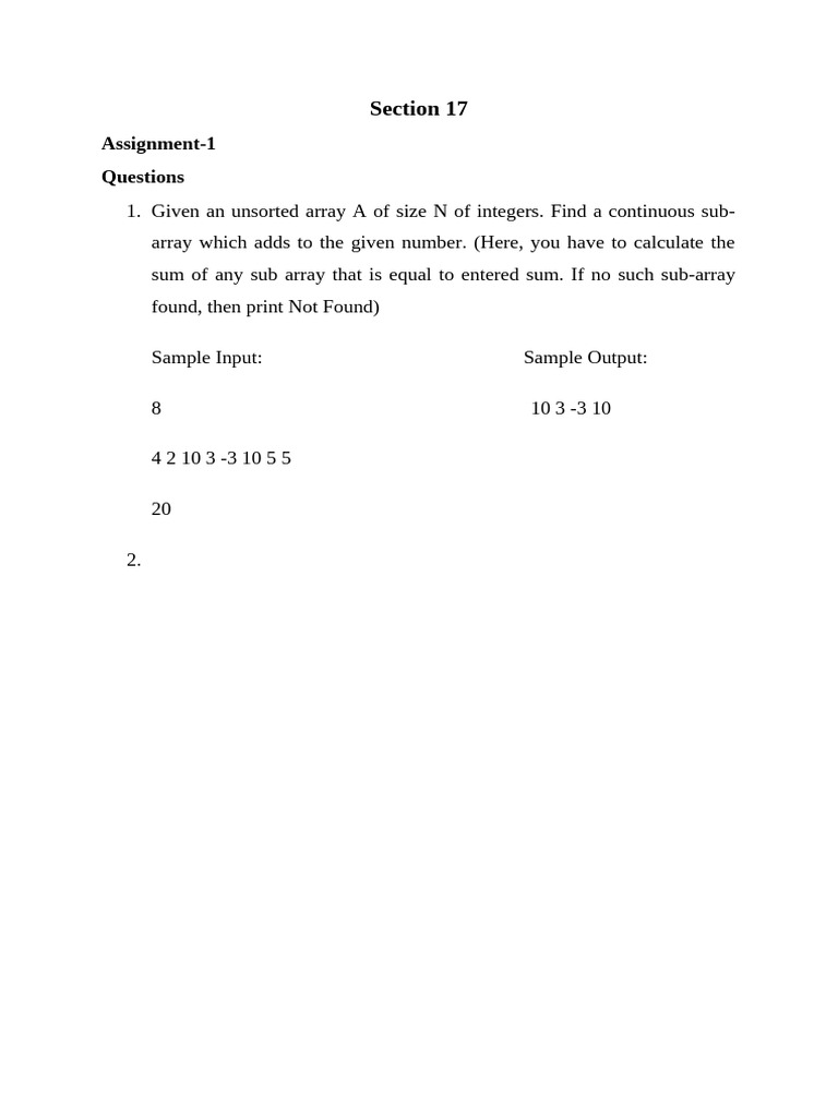 Find Subarray with Given Sum | PDF