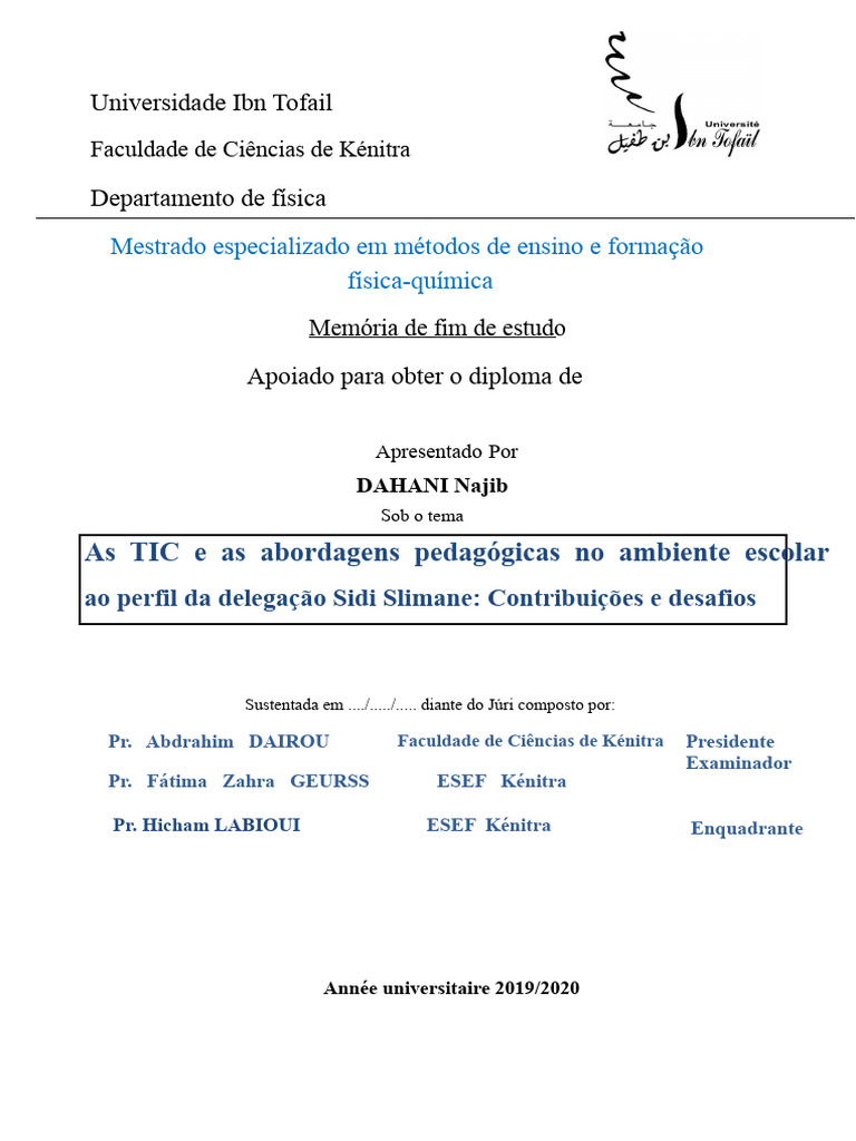 Memória TICE - Najib | PDF | Tecnologia da Informação e Comunicação ...