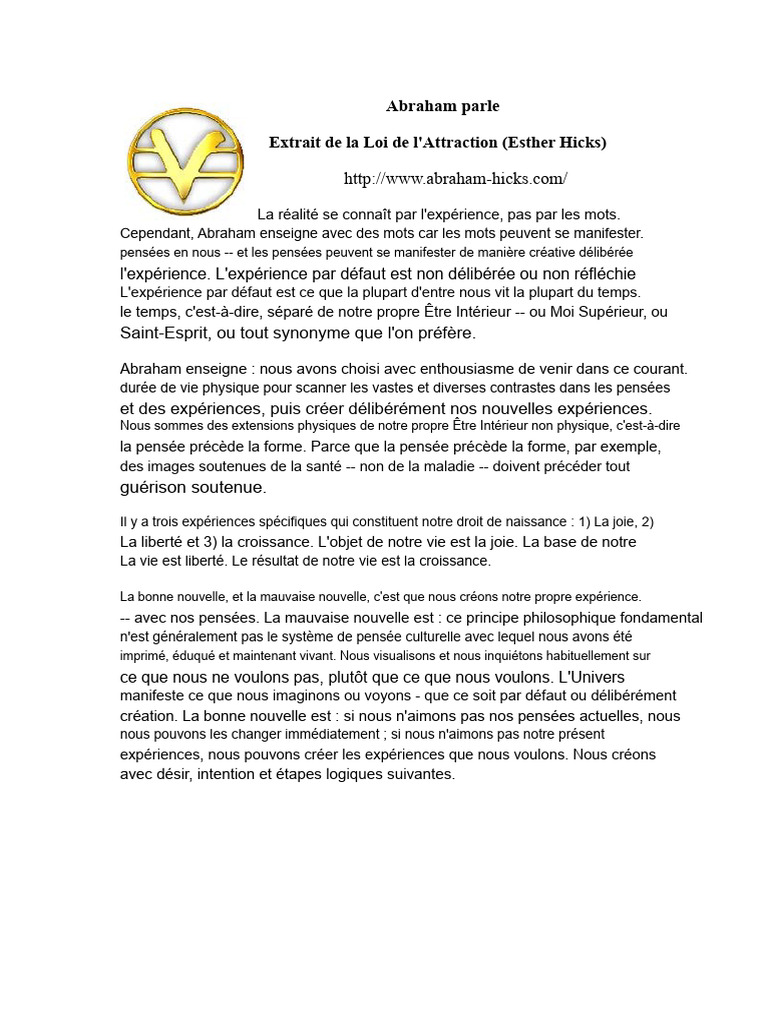 Comprendre la Loi de l'Attraction | PDF | Loi de l'attraction (Nouvelle ...