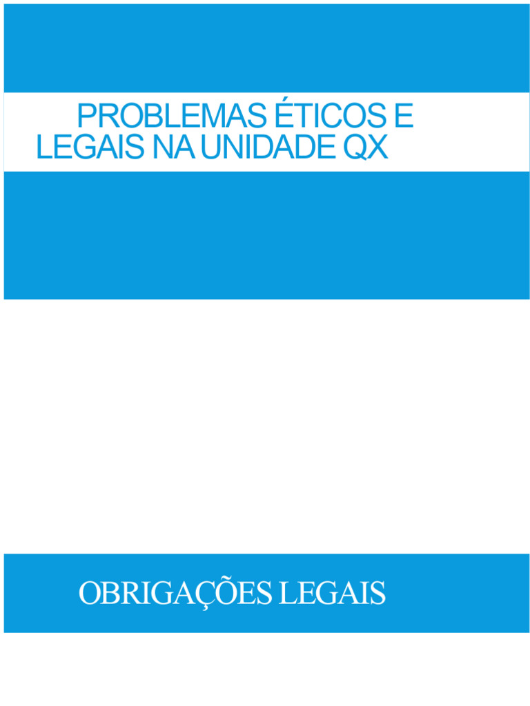 Problemas Éticos e Legais Na Unidade QX | PDF | Enfermagem | Sistema de ...
