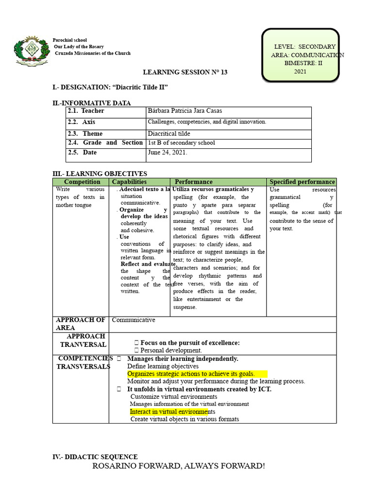Learning Session #13 - 1ST Year B of Secondary | PDF | Learning | Cognition