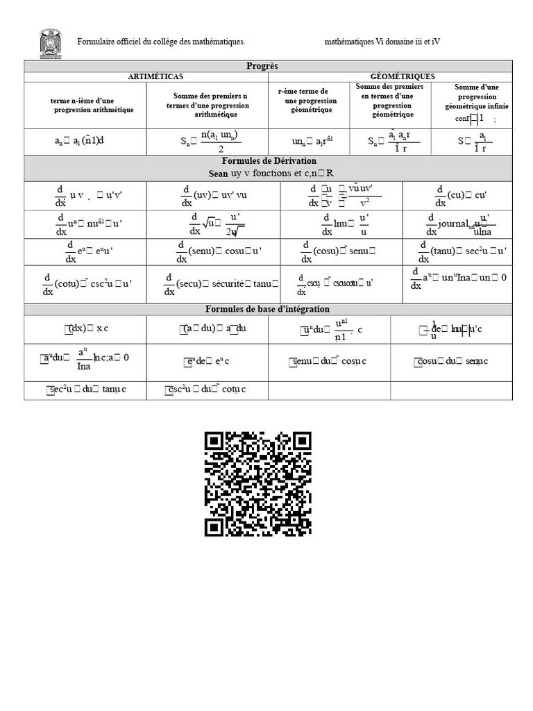Formules de mathématiques avancées | PDF | Théorie des nombres ...