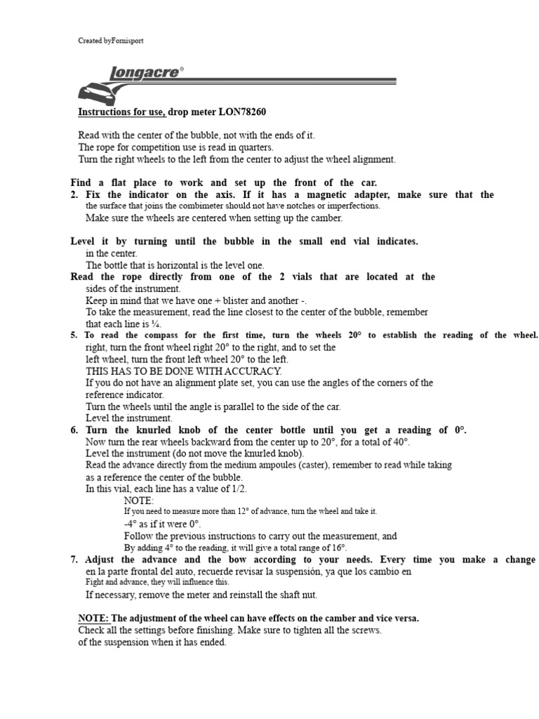 LON78260 Drop Meter Usage Guide | PDF | Vehicle Technology