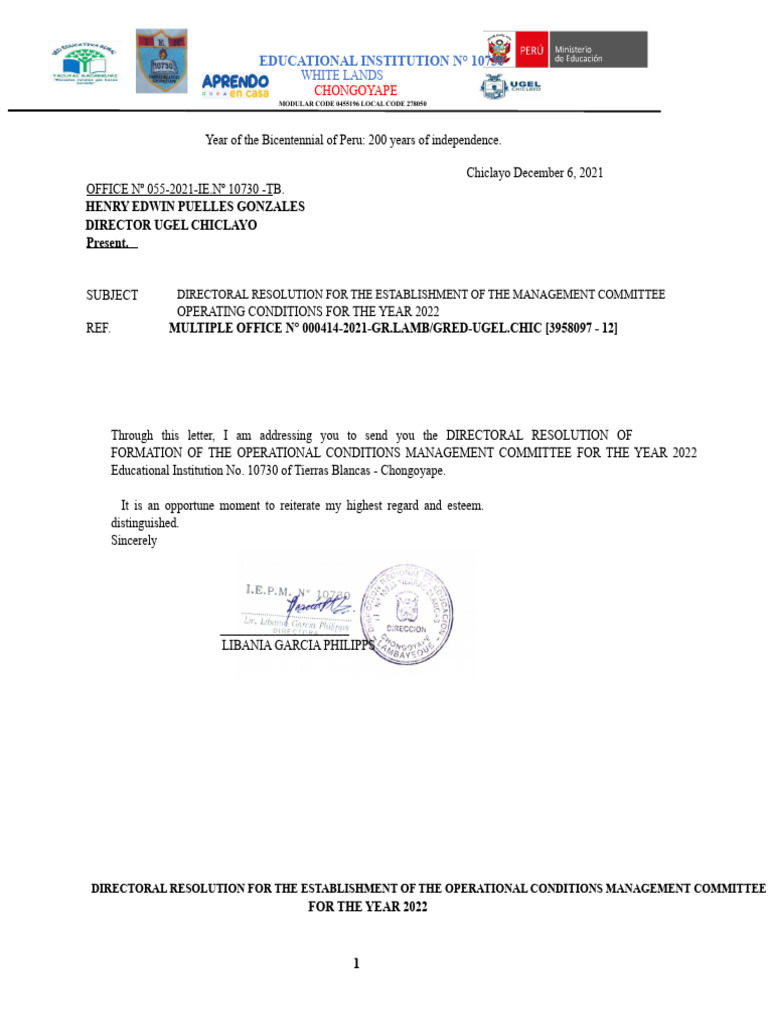 Office Committee of Operating Conditions - Receipt of Books | PDF