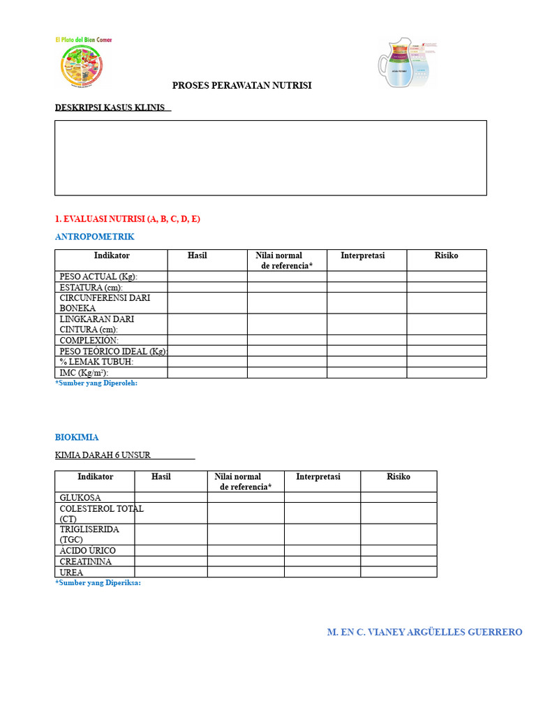 Format Proses Perawatan Gizi (PCN) | PDF