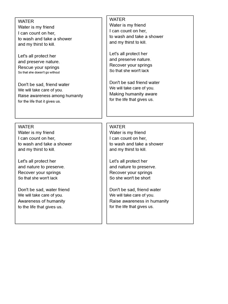 Poem Water | PDF