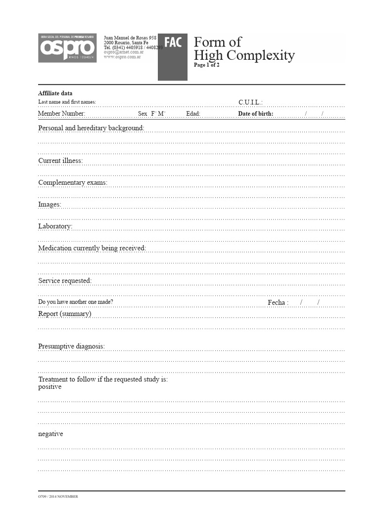 High Complexity Registration Form | PDF