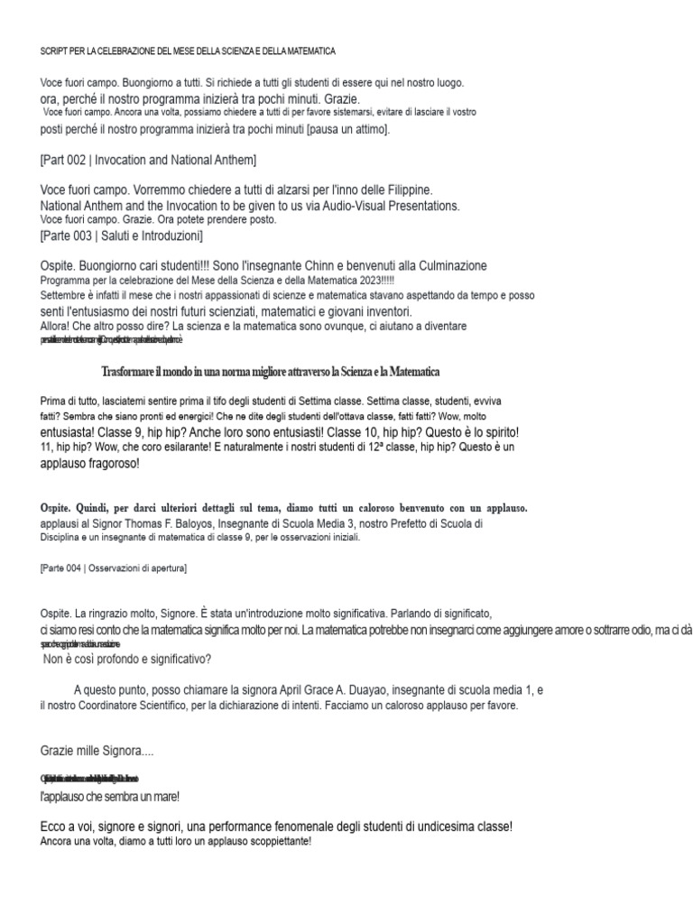Script Per Il Mese Sci-Mat | PDF
