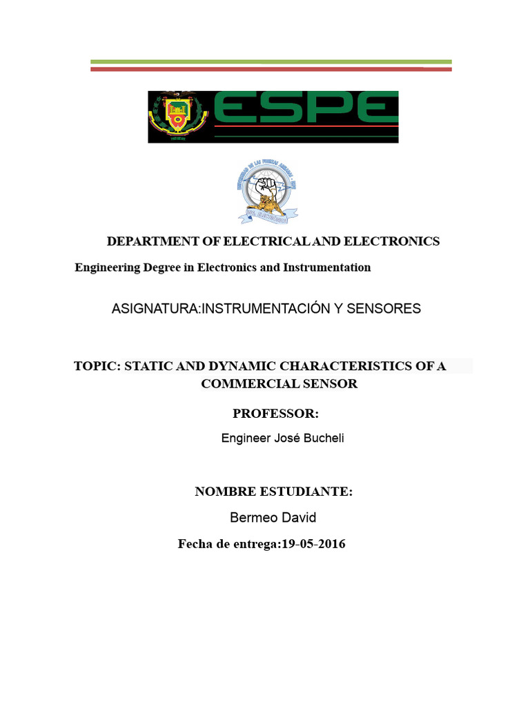 Static and Dynamic Characteristics | PDF | Calibration | Accuracy And ...